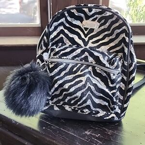 Justice Black and White Sequin Zebra Backpack